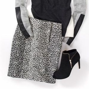 Ann Taylor Leopard Jacquard Skirt